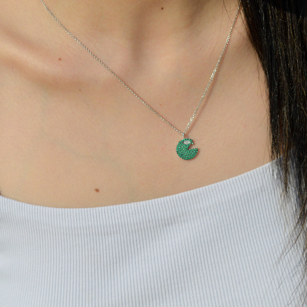 Green Silver 'PAC' Necklace