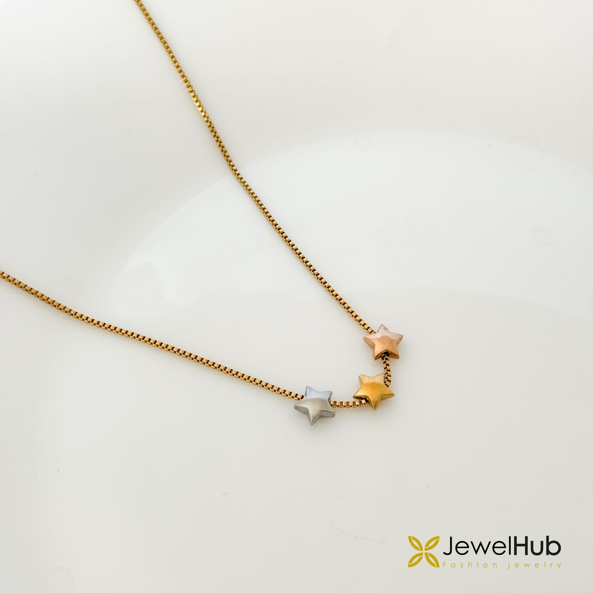 Tricolor Star Trio Necklace