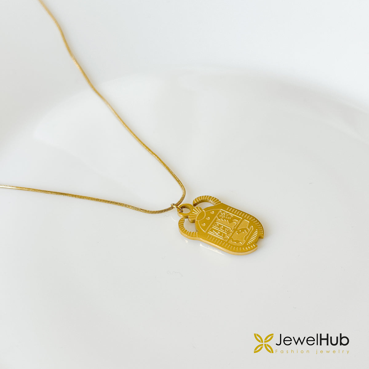 Golden Scarab Pendant Necklace