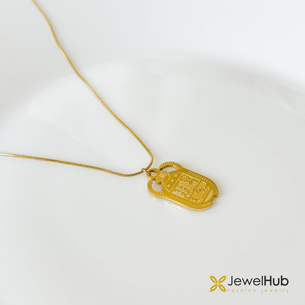 Golden Scarab Pendant Necklace