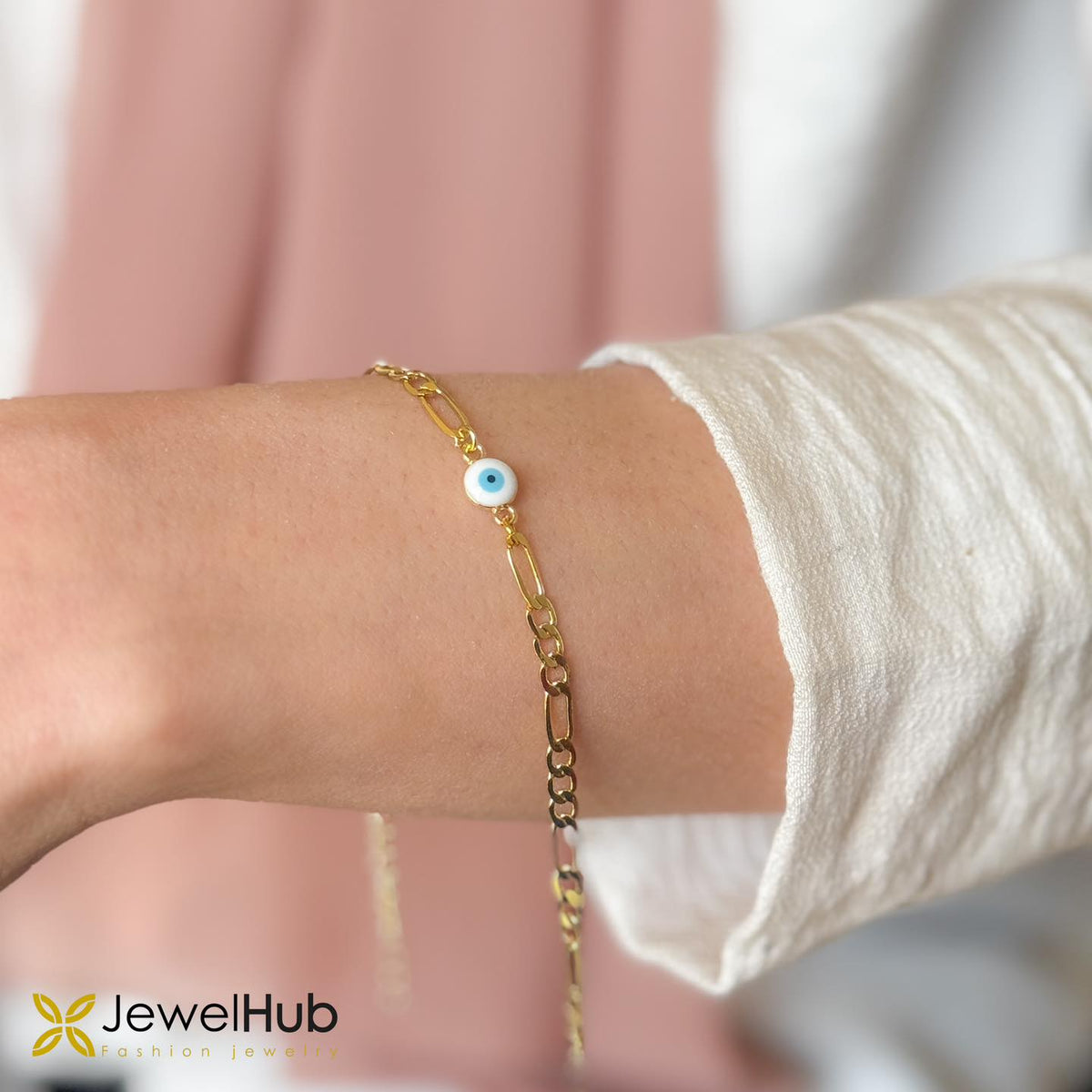 Evil Eye Figaro Bracelet