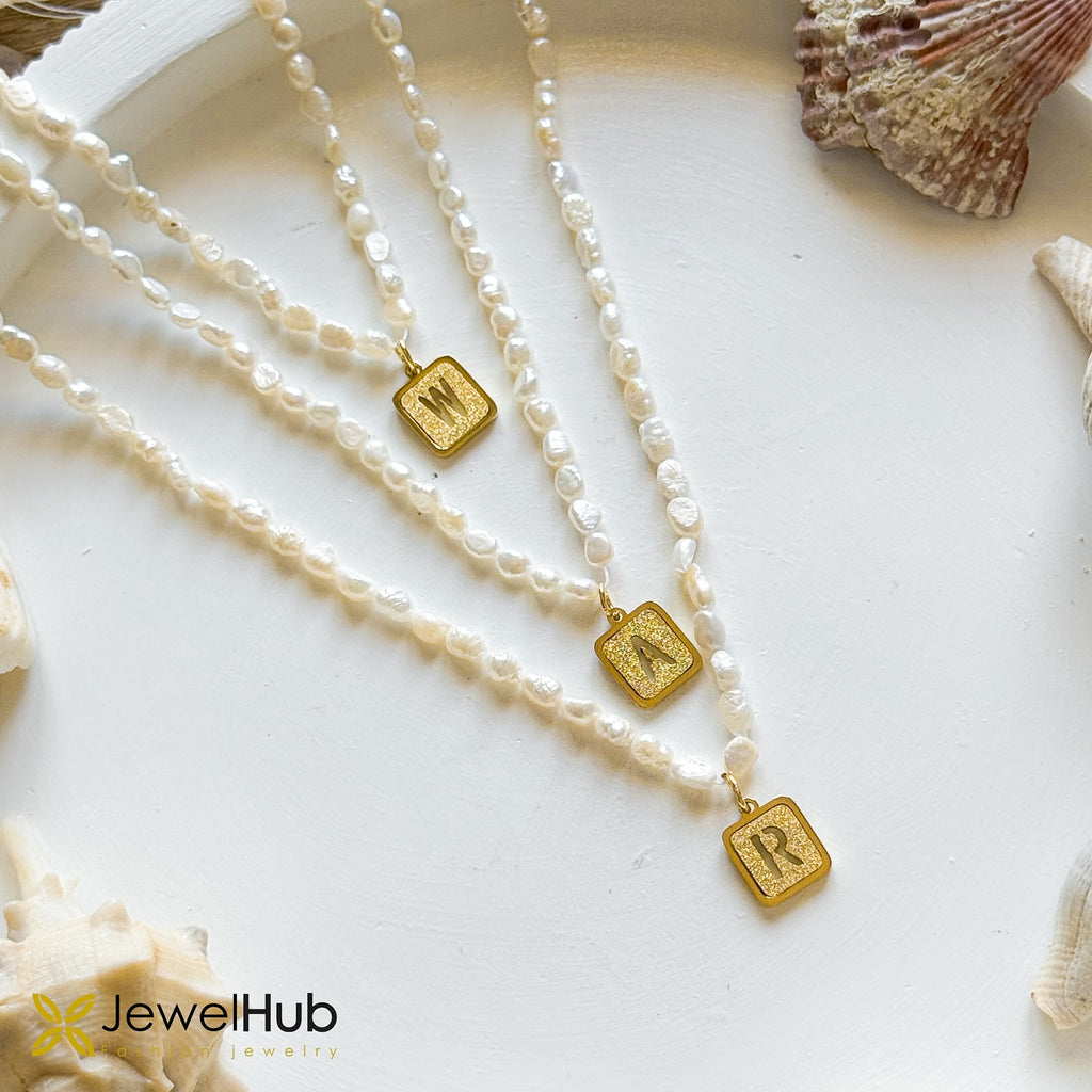 Pearl Initial Necklace
