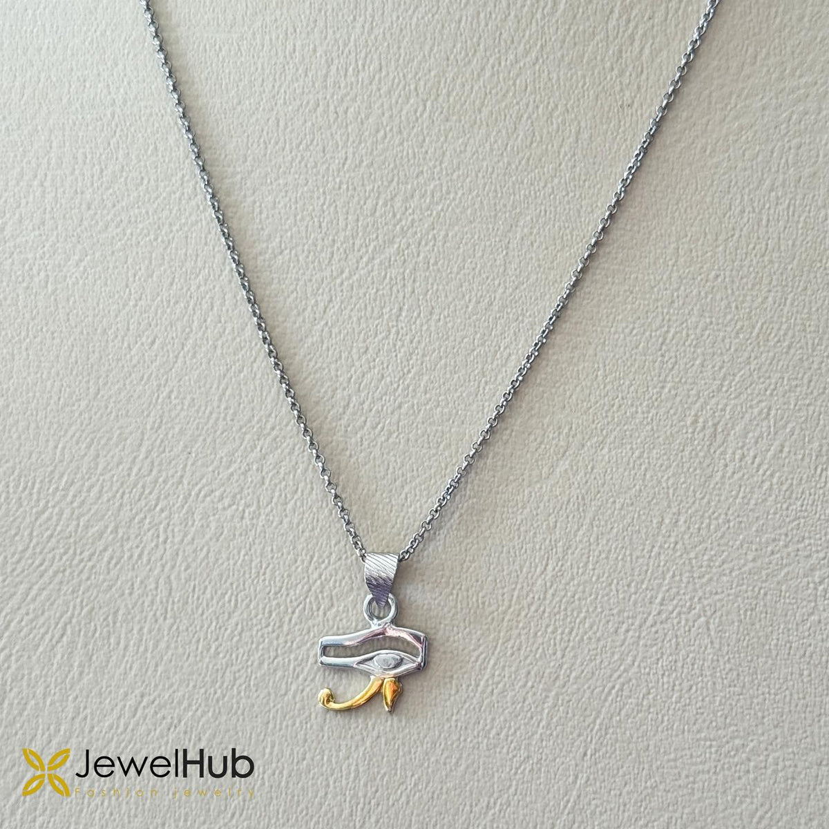 Silver in Gold Eye of Horus Necklace