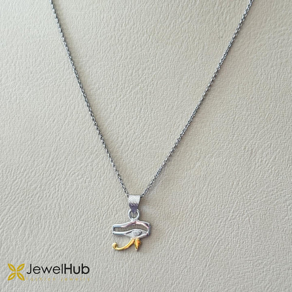 Silver in Gold Eye of Horus Necklace