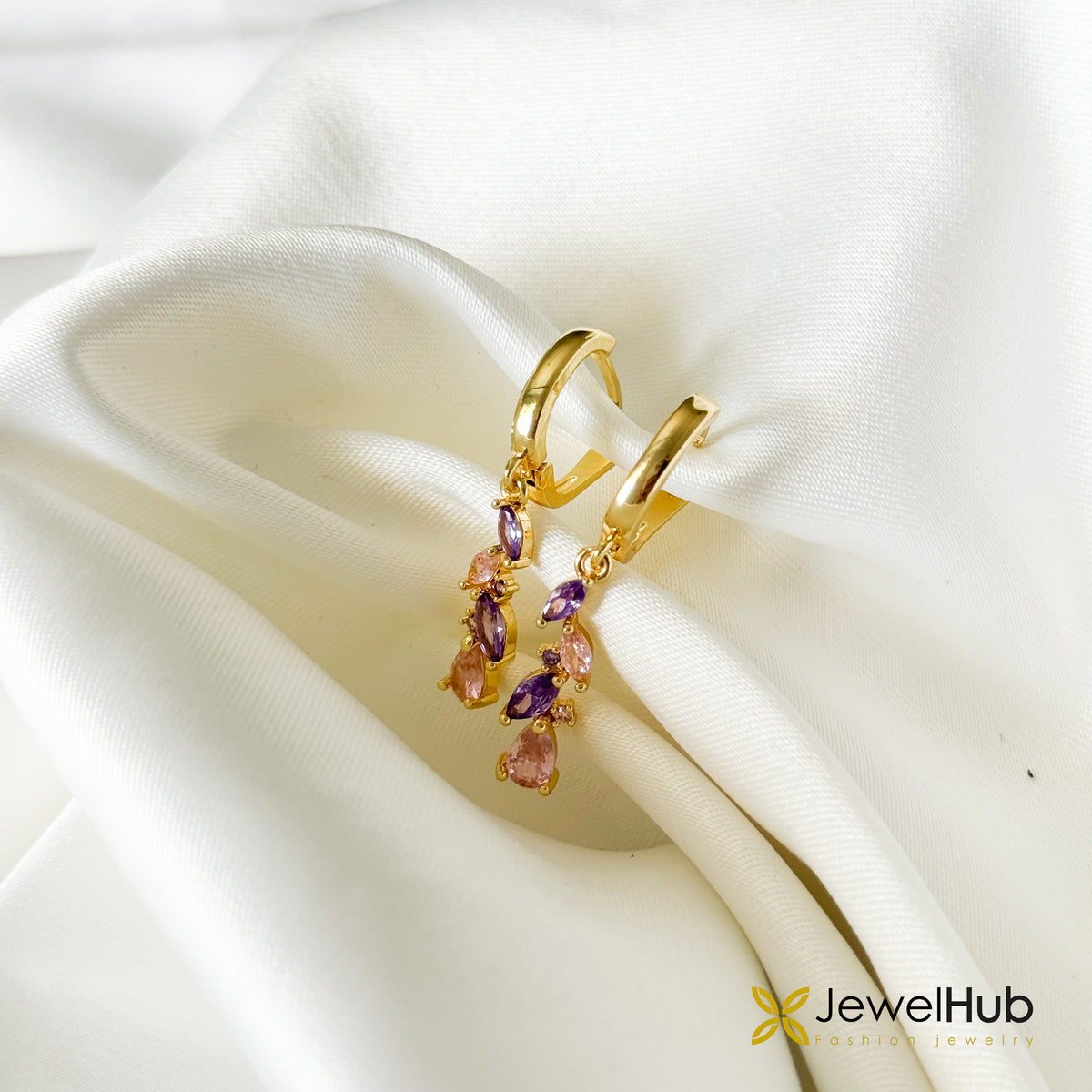 Purple Whisper Hoops Earring
