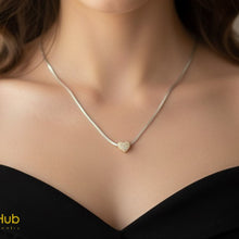 Load image into Gallery viewer, Tutti Pave Heart Herringbone Necklace