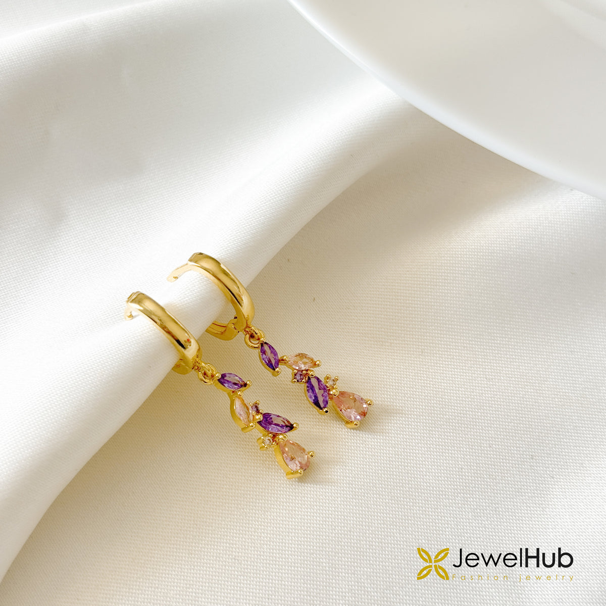 Purple Whisper Hoops Earring