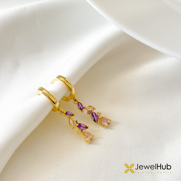 Purple Whisper Hoops Earring