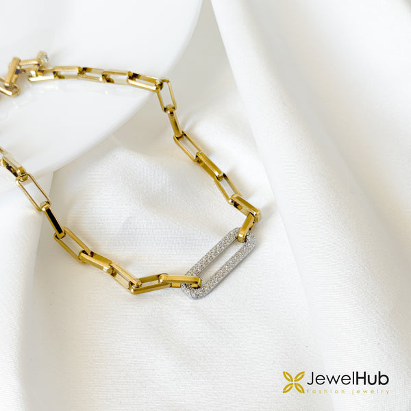 Encrysted Paperclip Chain Necklace