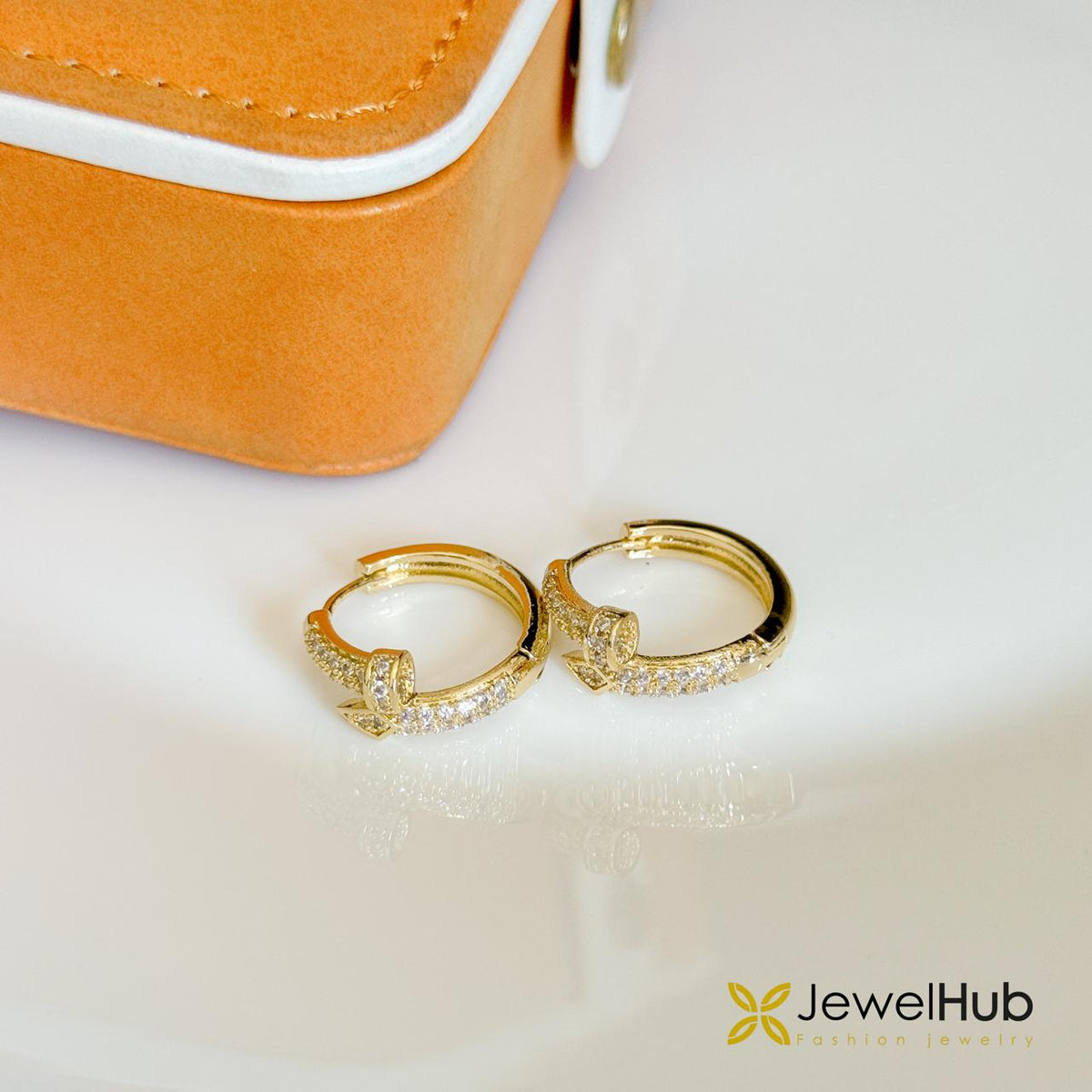 Sparkling Nail Huggie Earrings