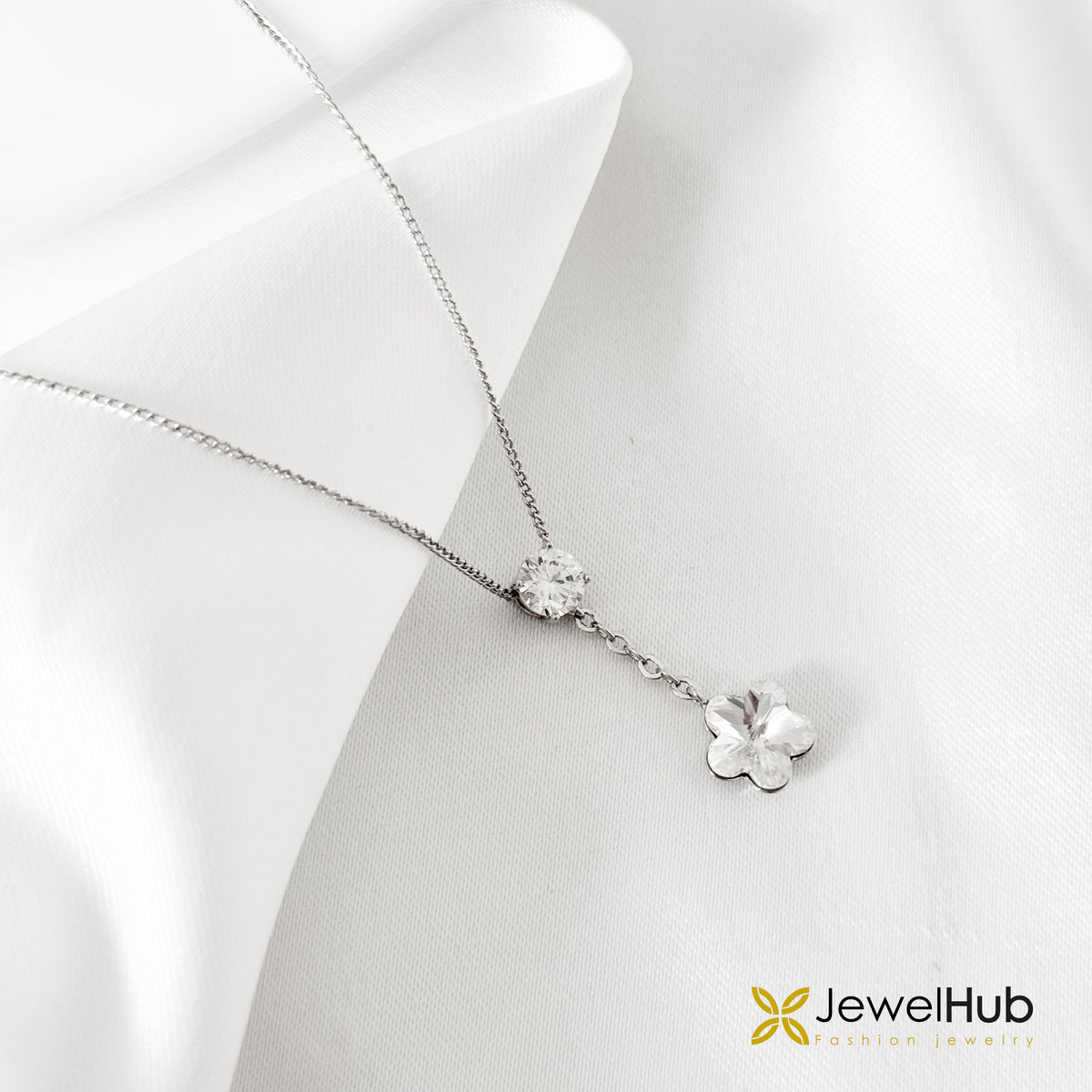 Flower Silver Plated Necklace