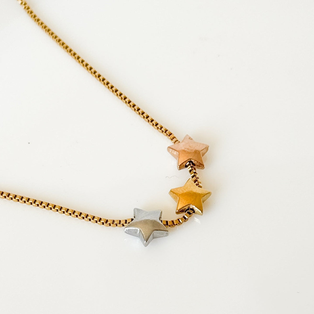 Tricolor Star Trio Necklace