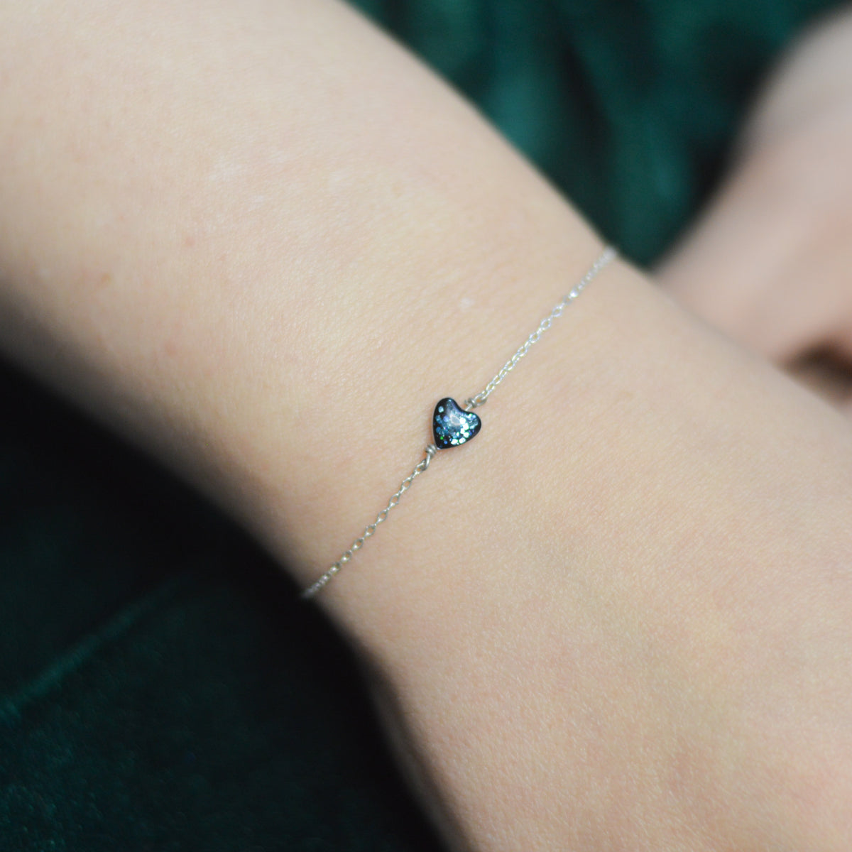 Heart-Shaped London Blue Topaz Stone Bracelet