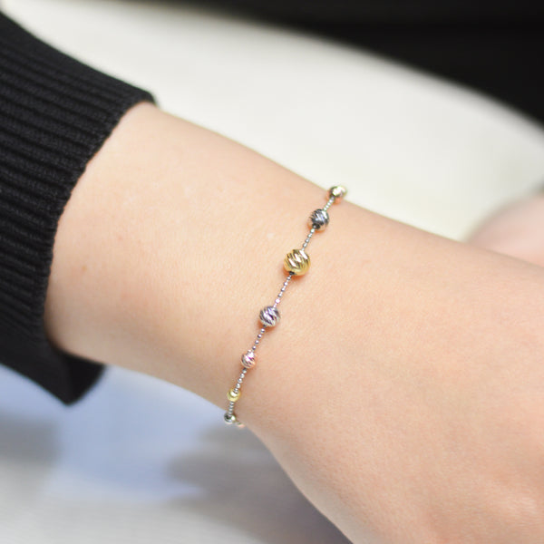 Multi-Tone Beaded Chain Bracelet