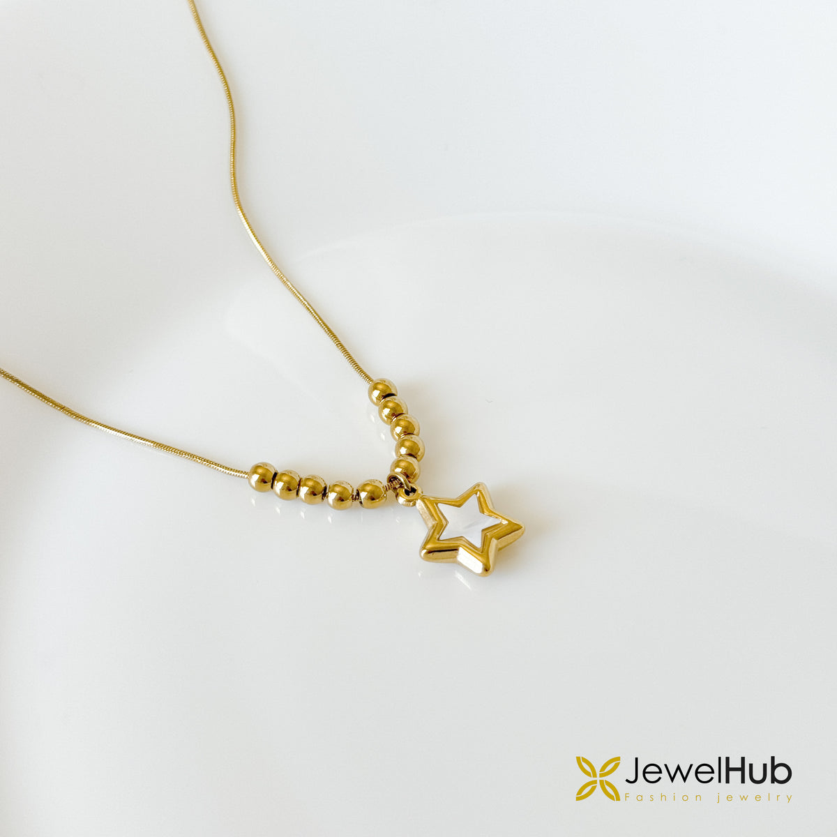 Golden Star & Bead Choker Necklace