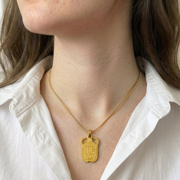 Golden Scarab Pendant Necklace