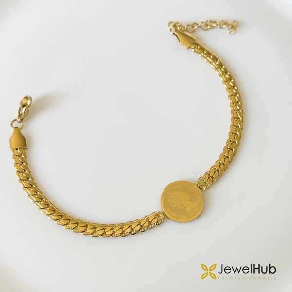 Coin Curb Link Bracelet