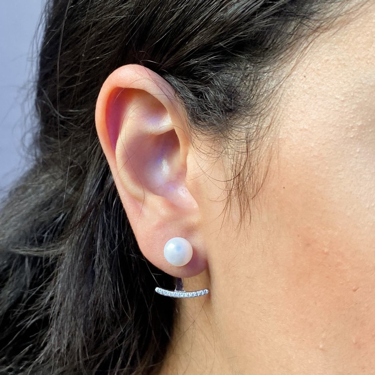 Elegant Pearl Jacket Earrings