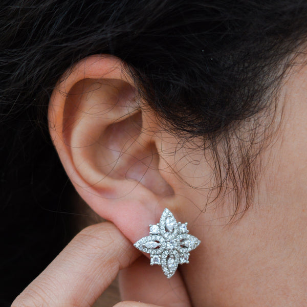 Diamond Bloom Stud Earrings