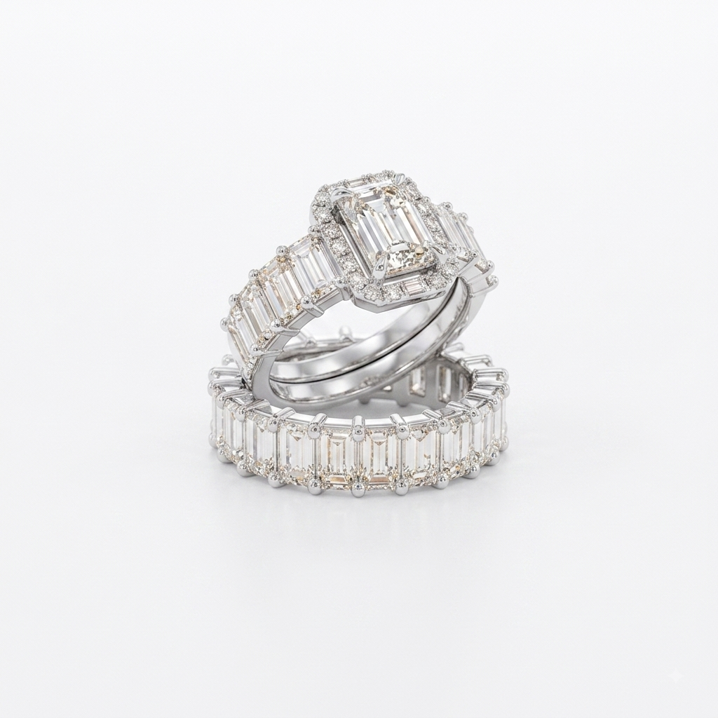 Twin baguette Band Silver 925
