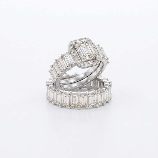 Twin baguette Band Silver 925