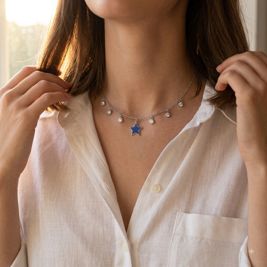 Blue Star Necklace