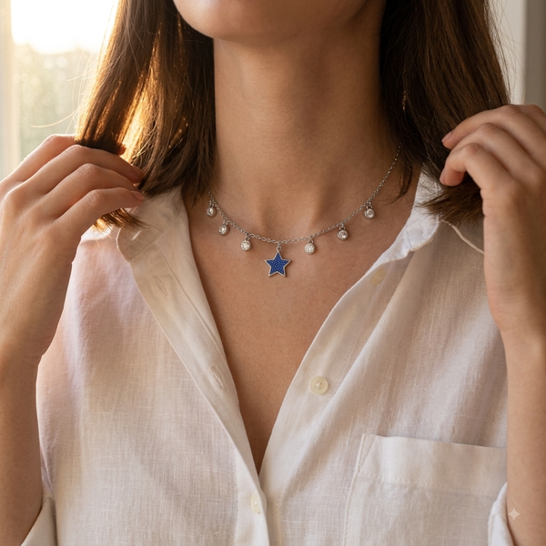 Blue Star Necklace