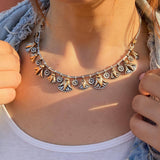 Lotus Flowers Silver Necklace