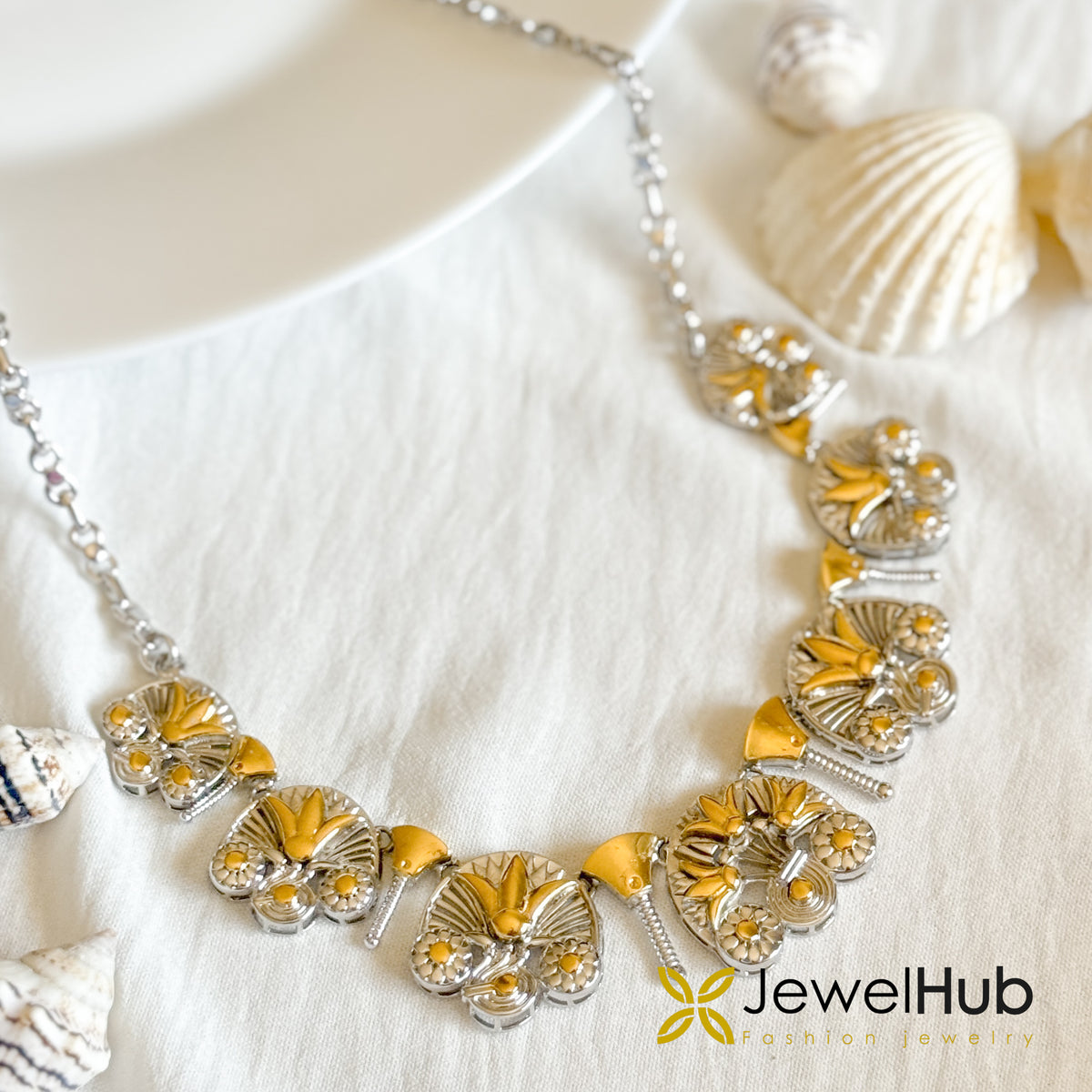 Lotus Petals Silver Necklace