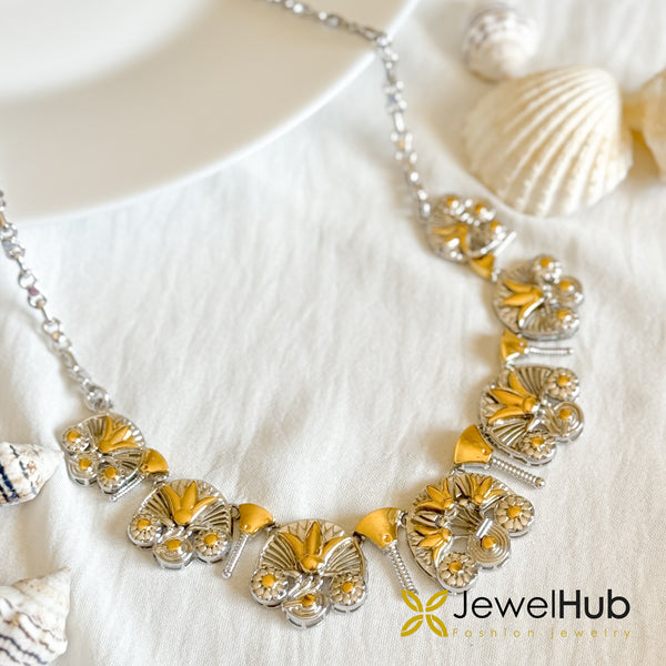 Lotus Petals Silver Necklace