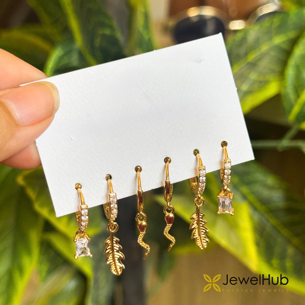 Gold Plated Earrings Set
