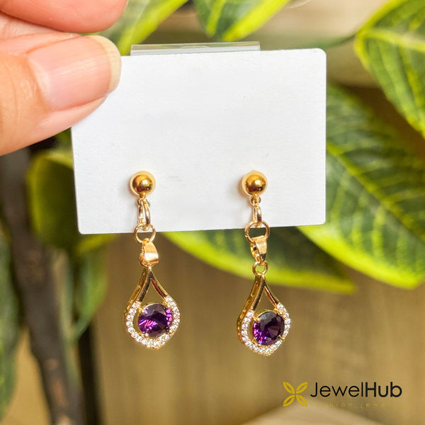 Amethyst CZ Stud Earring