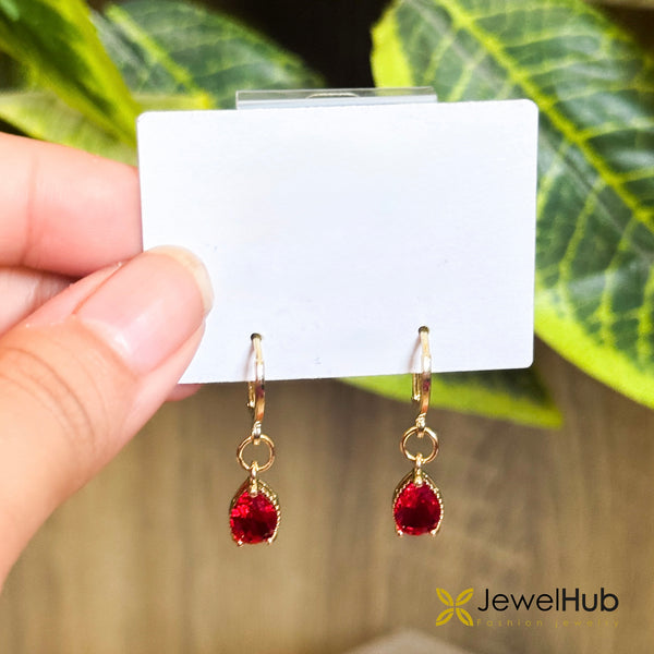 Classic Red Teardrop Dangle Earrings