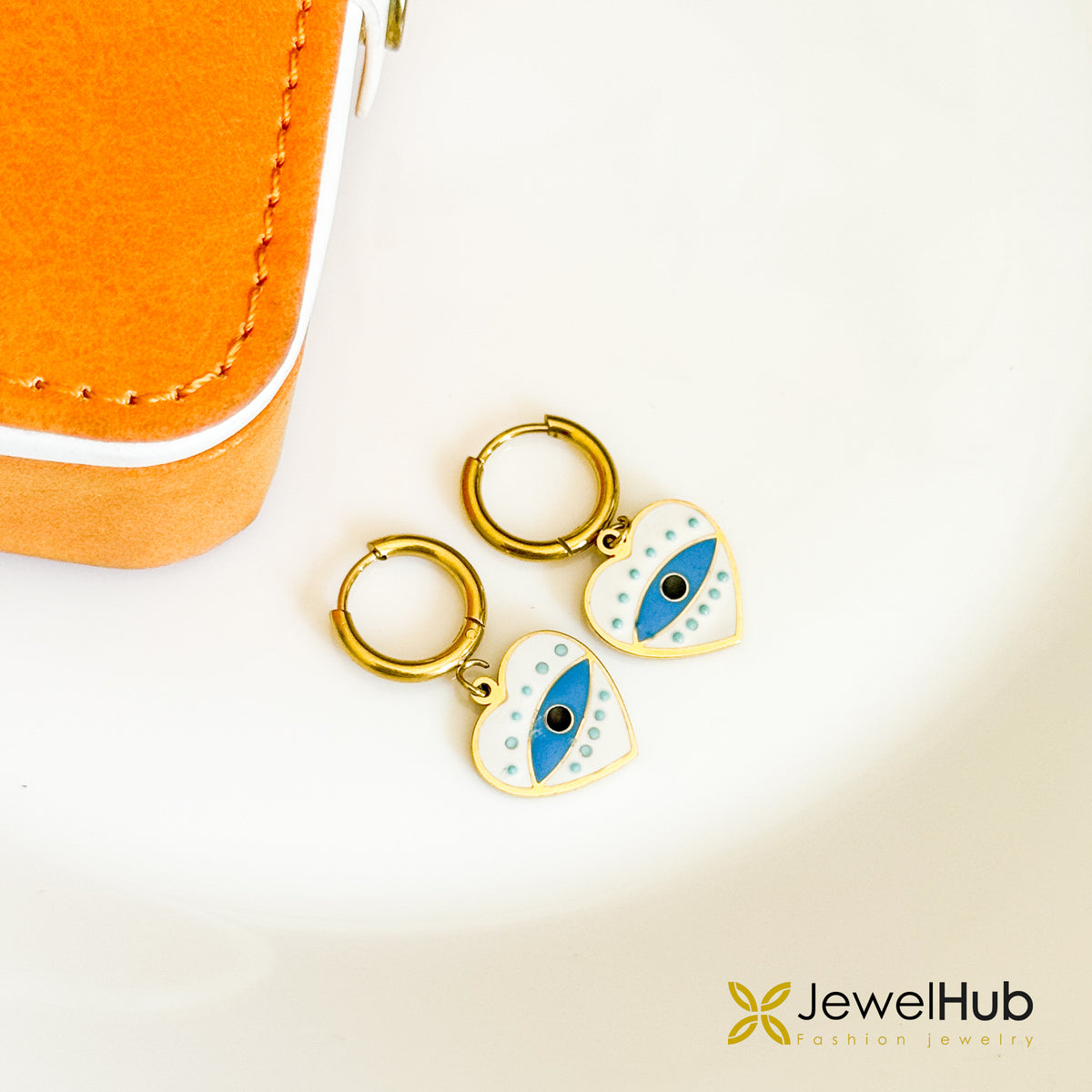 Evil Eye Heart Earrings