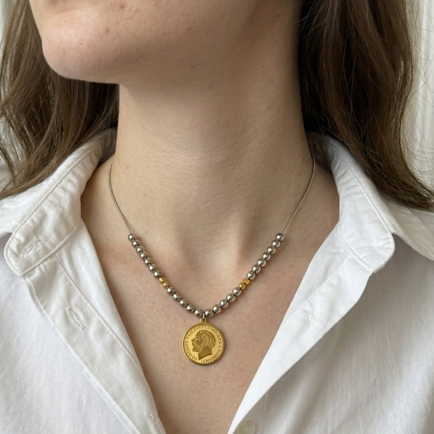 King George Silver Beaded Necklaces