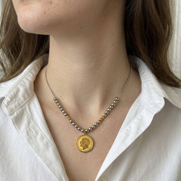 King George Silver Beaded Necklaces