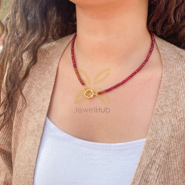 Ruby Facet Necklace