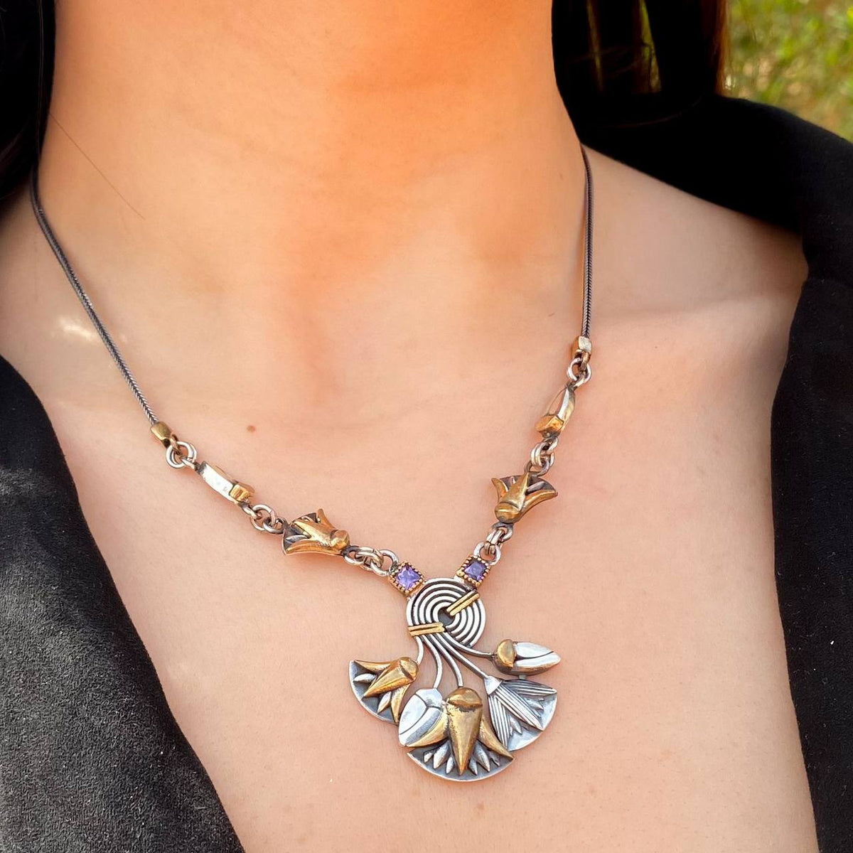 مجموعة باقة زهور اللوتس الفضية