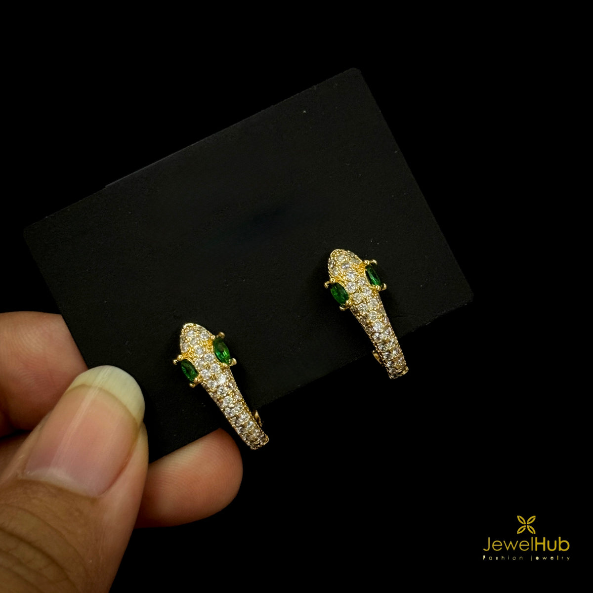 Emerald Serpent Earring