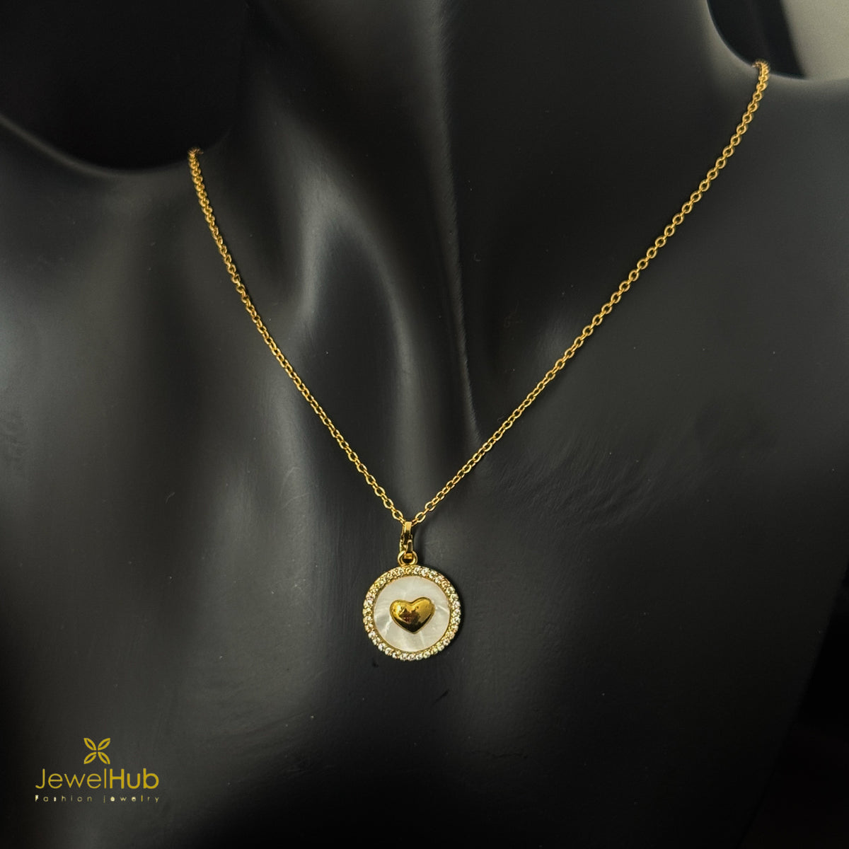 Luminous Heart Pearl Necklace