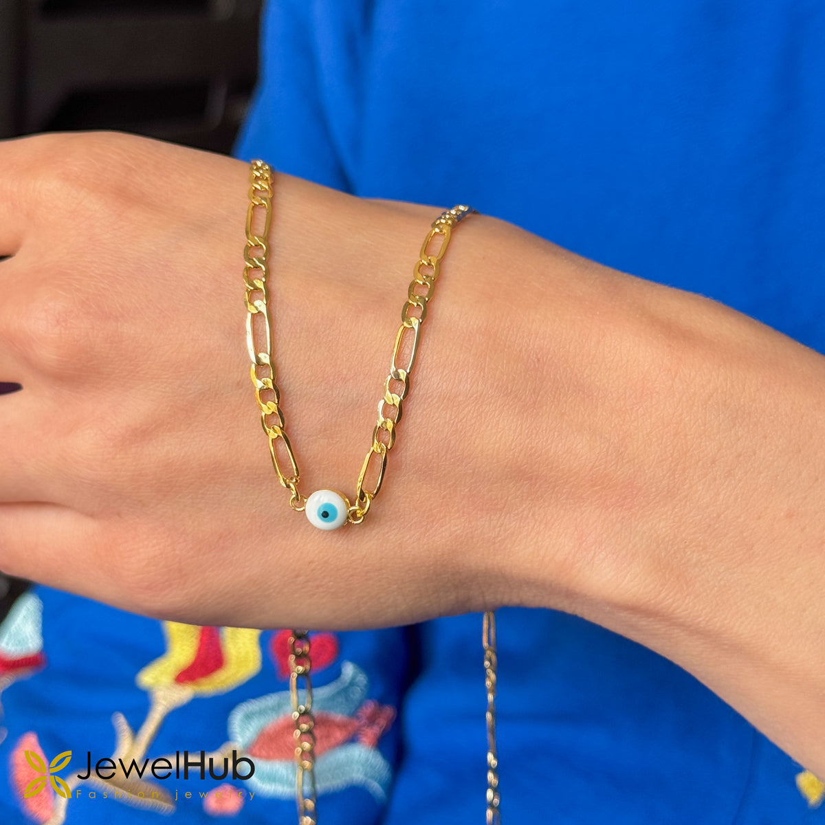 Evil Eye Figaro Necklace