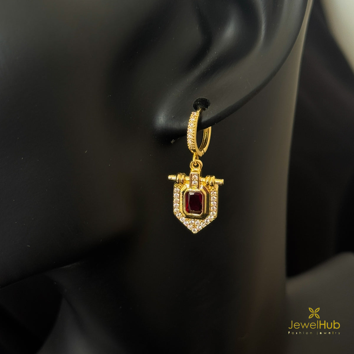 Crimson Shield Earring