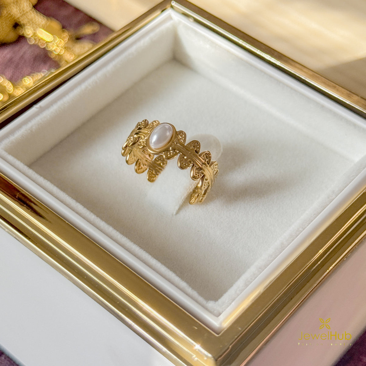 Pearl Leaf Ring