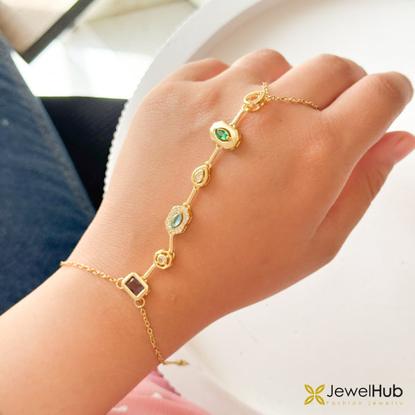 قلادة على شكل حرف Y ملونة مع أحجار الزركون متعددة الألوان