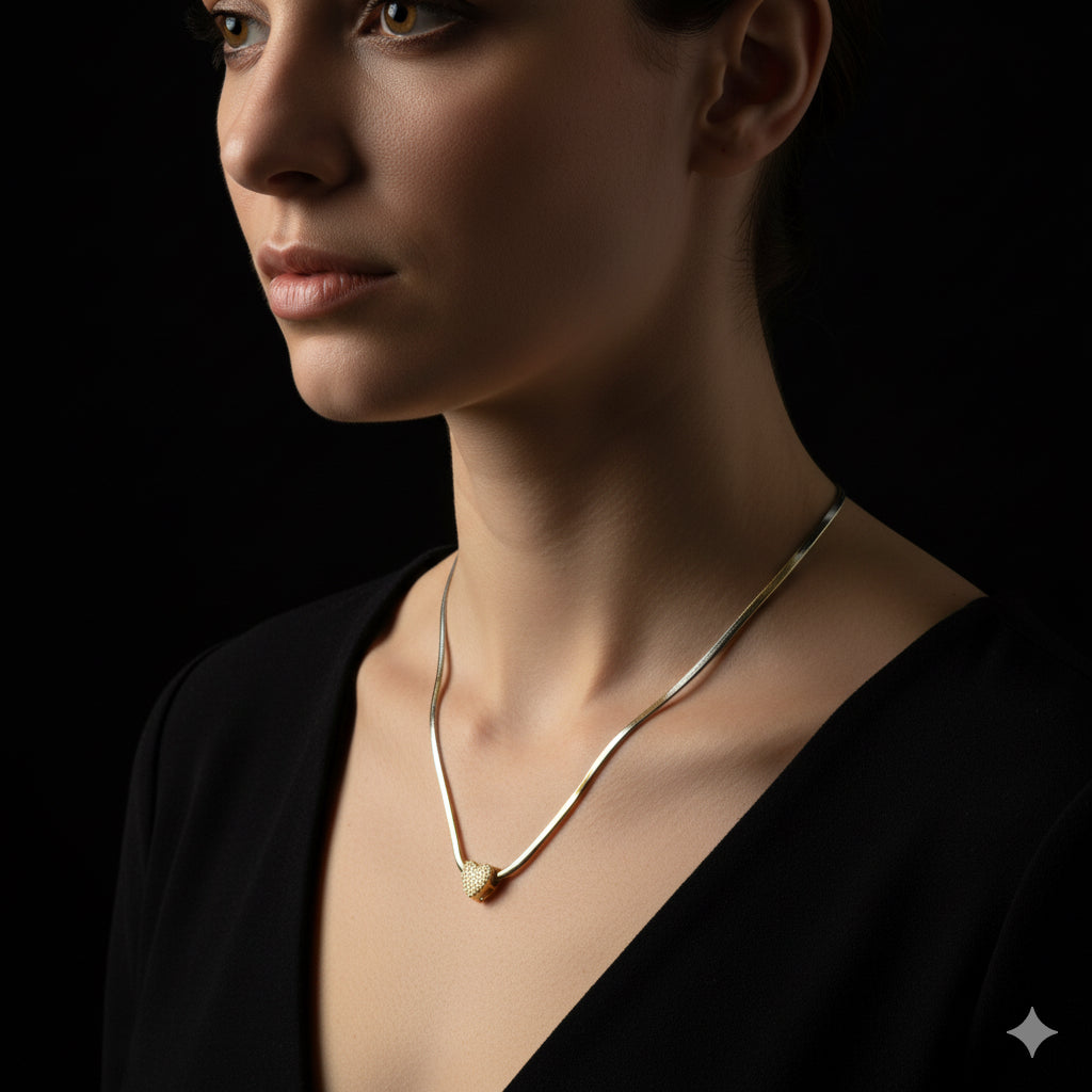 توتي تمهيد القلب قلادة متعرجة