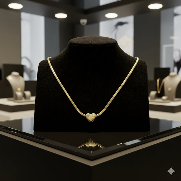 توتي تمهيد القلب قلادة متعرجة