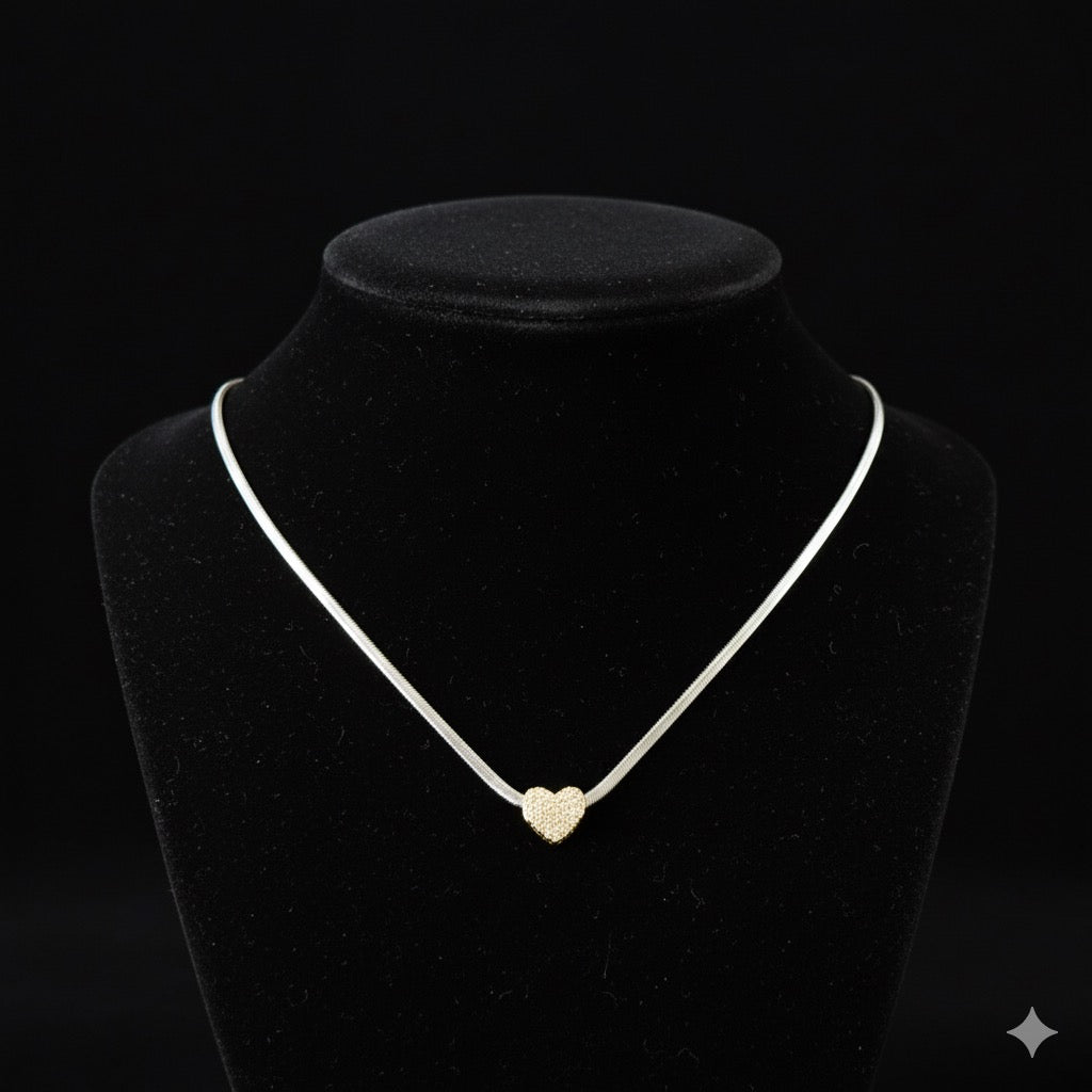 توتي تمهيد القلب قلادة متعرجة