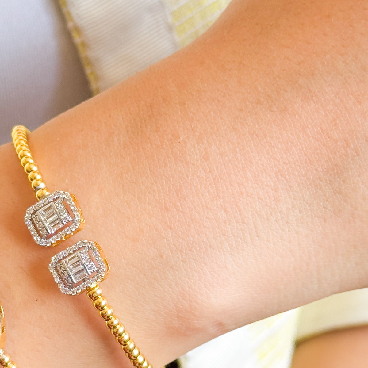 Square Diamond Style Bangle