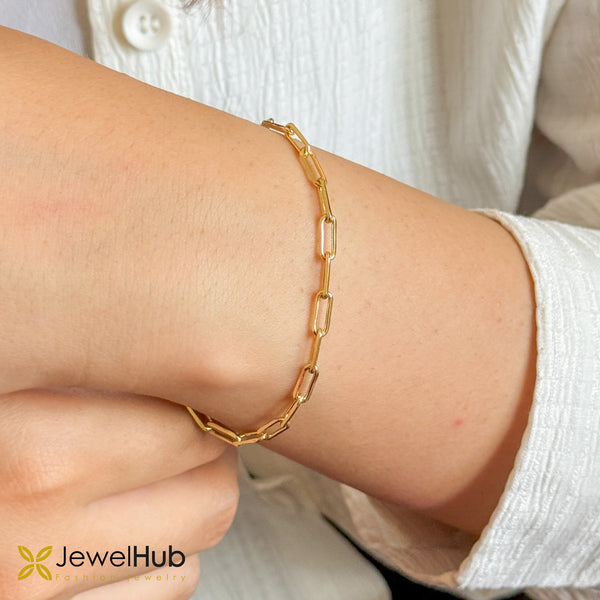 Paperclip Link Gold Fill Chain Bracelet 