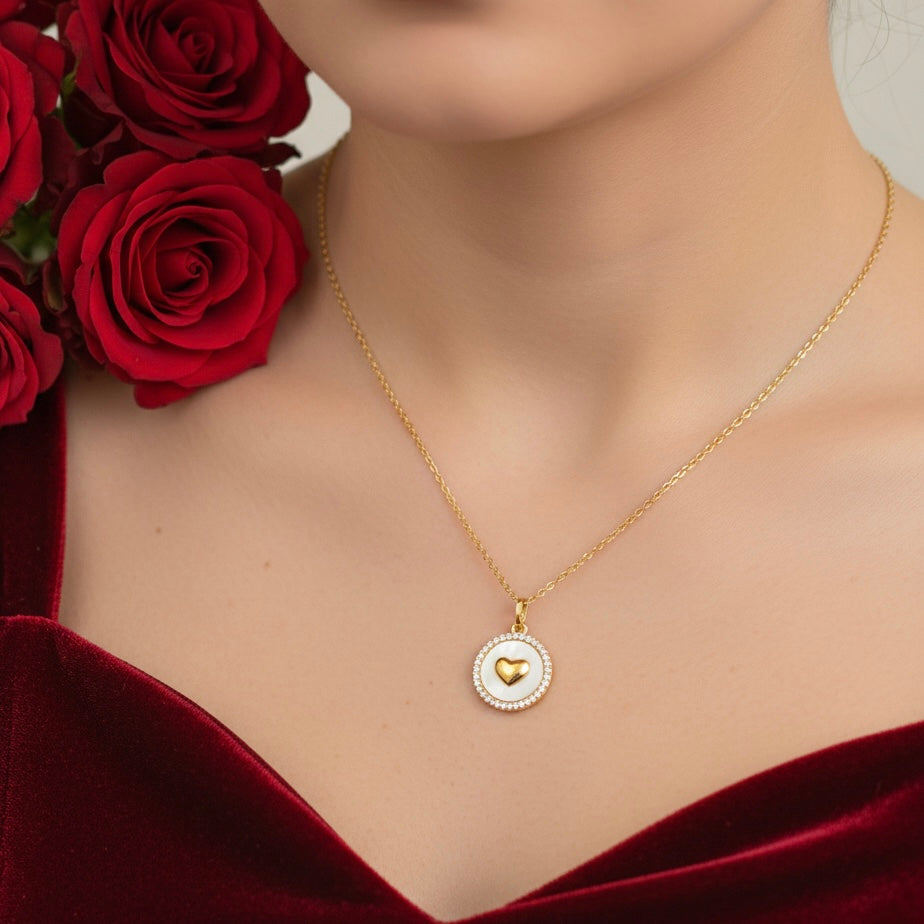 Luminous Heart Pearl Necklace